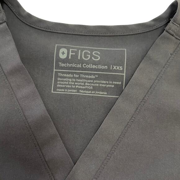 Figs Catarina scrub top PO #5854 Gray sz XXS nurse professional workwear medical - Picture 7 of 9